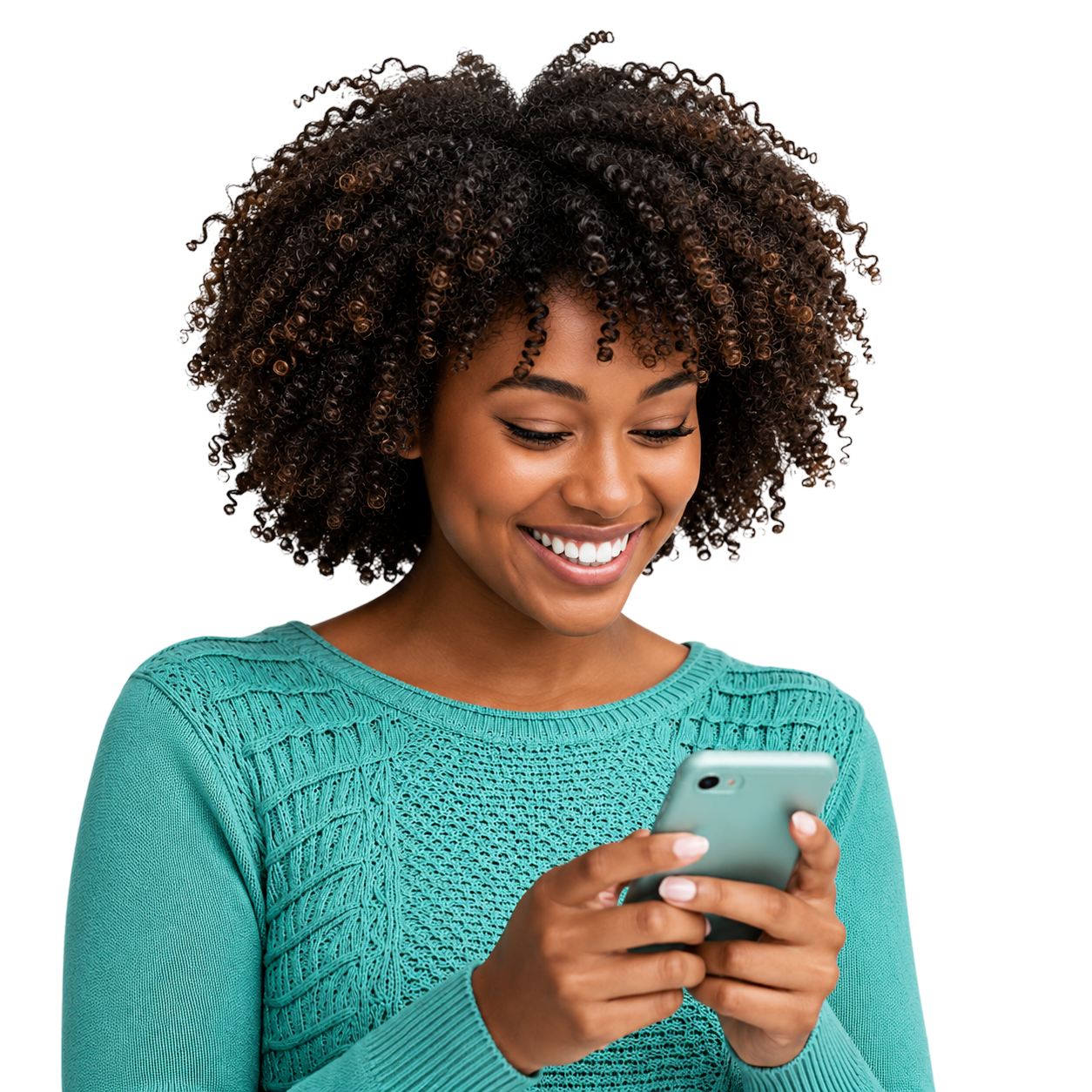 Person managing social media on a phone